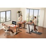 Офис бюро Kingsmith D3/ETD3A Electric Standing Desk 120см + Бяла стойка ETD3A - Walnut - Image 5