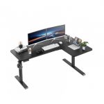 Офис бюро Kingsmith L Shaped Standing Desk ETDLI-Y-1700 Right Side + стойка DLI31(3 степени) - Dark Grey - Image 9