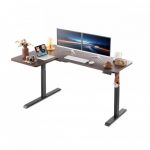 Офис бюро Kingsmith L Shaped Standing Desk ETDLI-Z-1700 Left Side + стойка DLI31(3 степени) - Dark Brown